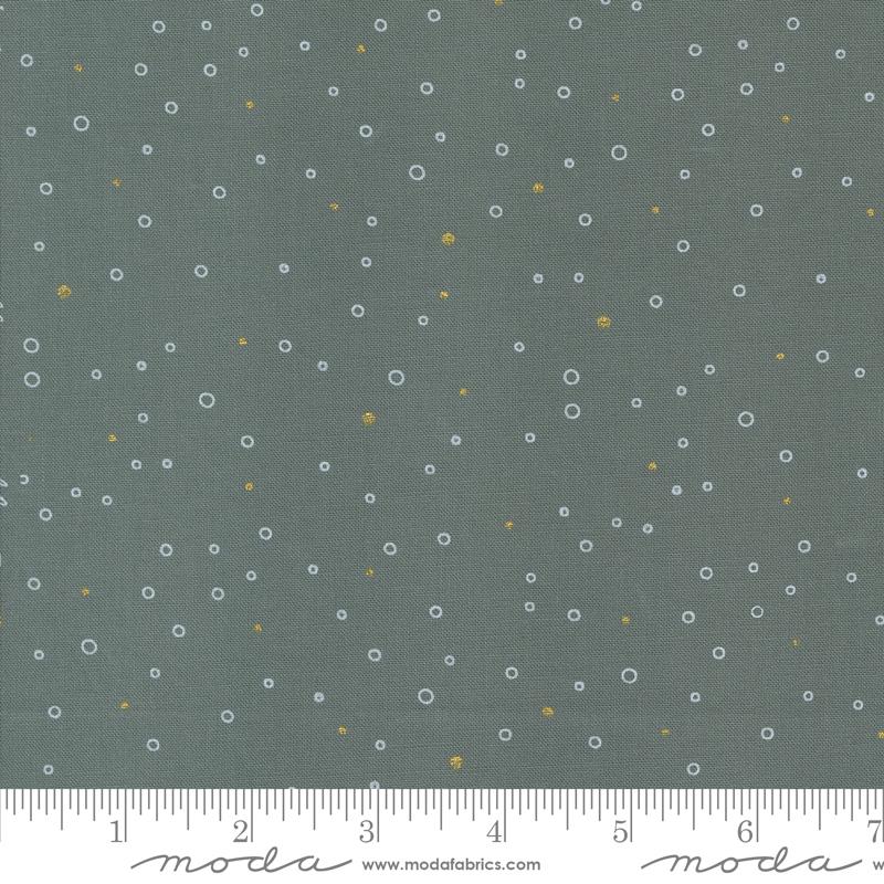 Moda Shimmer Snowing Dots Smoke Metallic Fabric