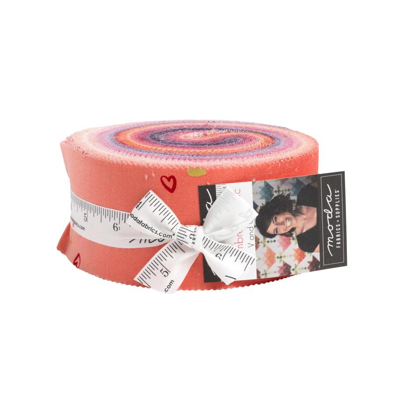 Moda I Heart Ombre Metallic Jelly Roll