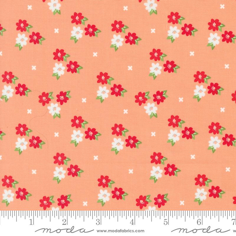 Moda Laguna Sunrise Morning Glory Florals Cantaloupe Fabric