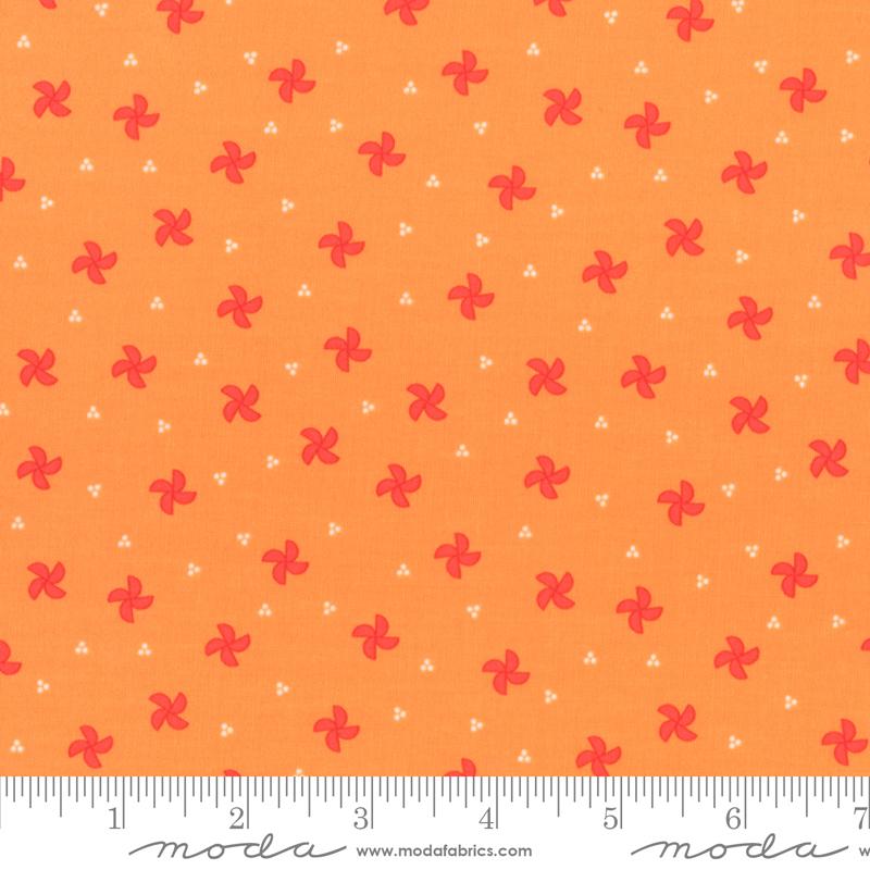 Moda Laguna Sunrise Pinwheels Orange Fabric