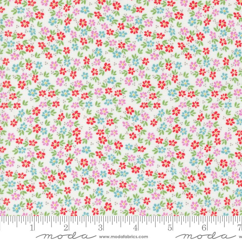 Moda Laguna Sunrise Harbor Florals Off White Fabric