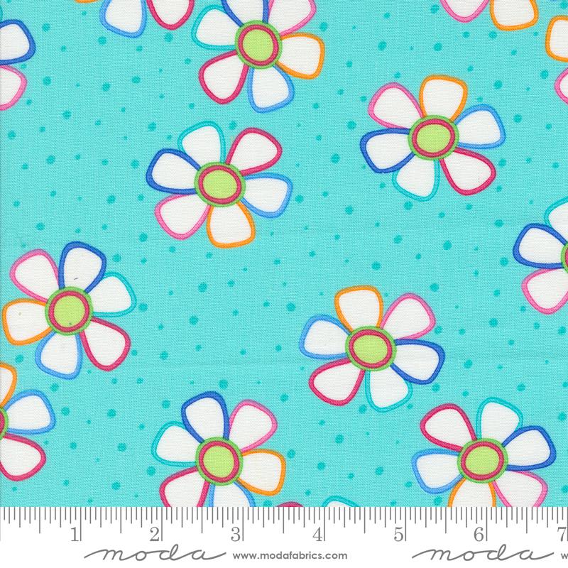 Moda Fiesta Pinata Floral Aqua Fabric