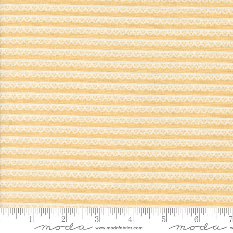 Moda Dainty Meadow Lace Stripes Buttercup Fabric