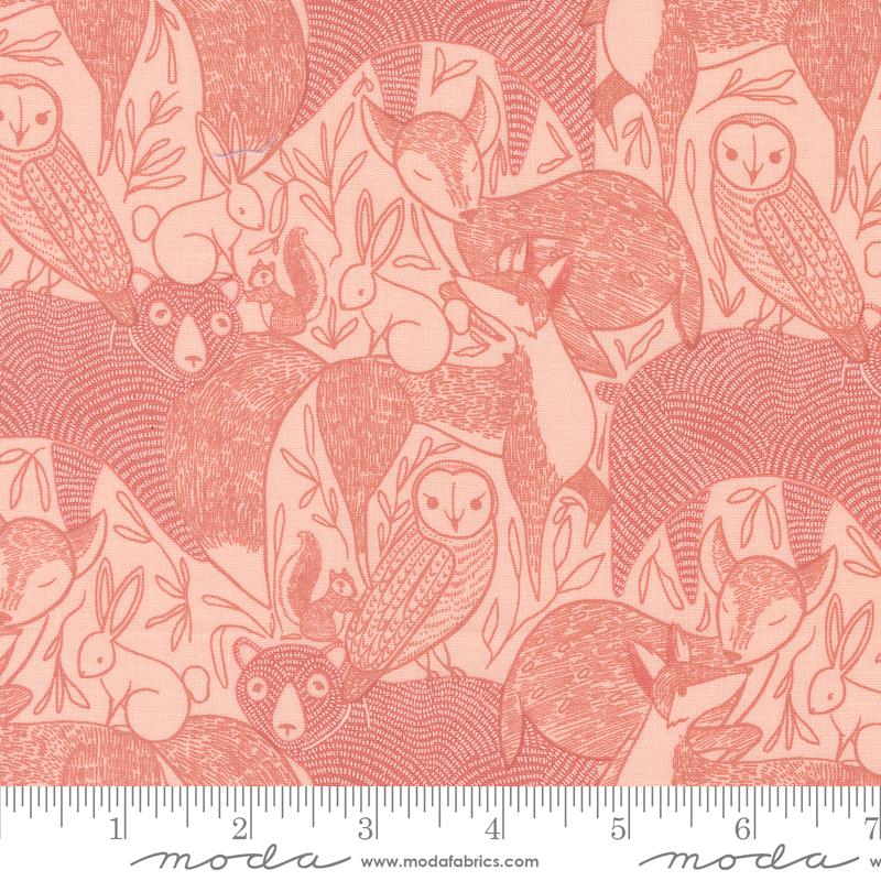 Moda Woodland Wonder Animals Blush Fabric