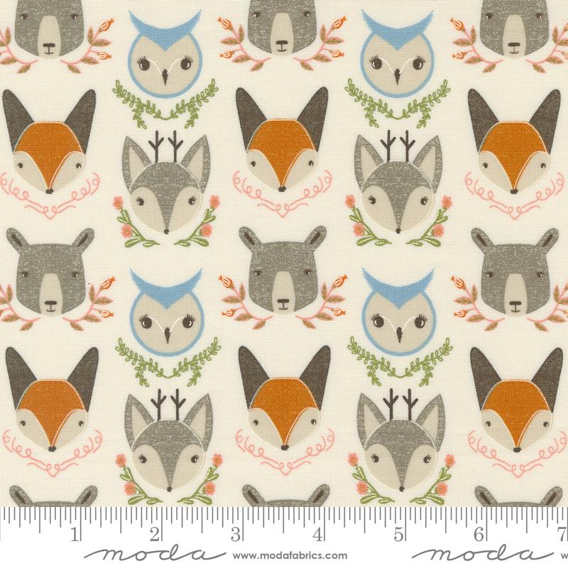 Moda Woodland Wonder Bobble Heads Cloud Fabric