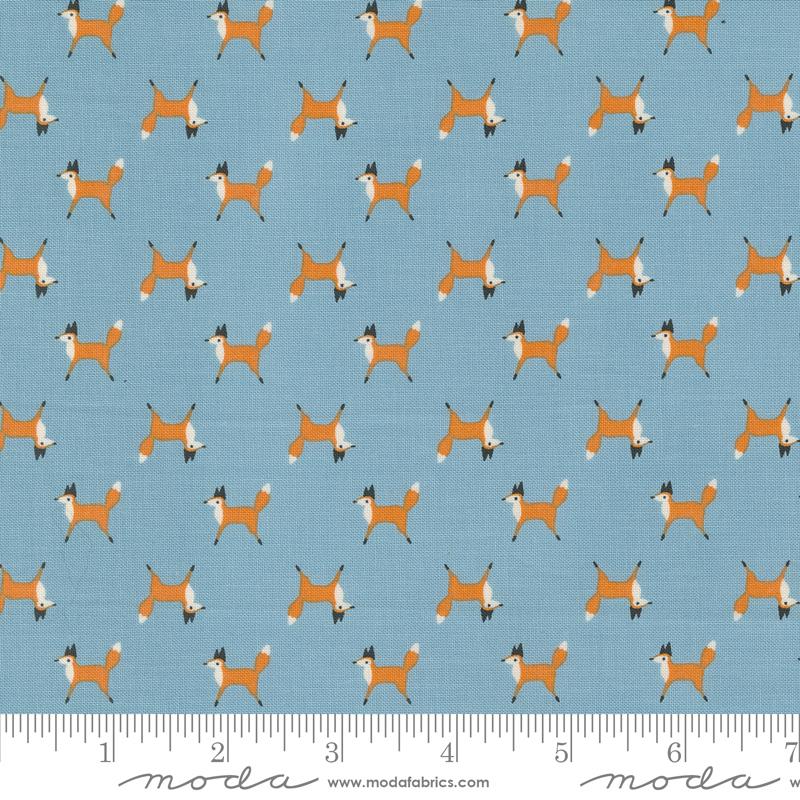 Moda Woodland Wonder Fox Trot Sky Fabric