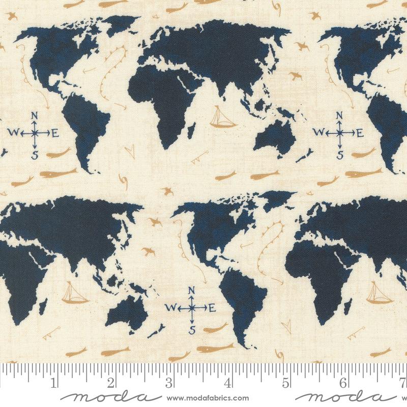 Moda Longshore Seafarers Way Flag Fabric