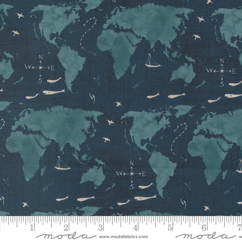 Moda Longshore Seafarers Way Night Fabric