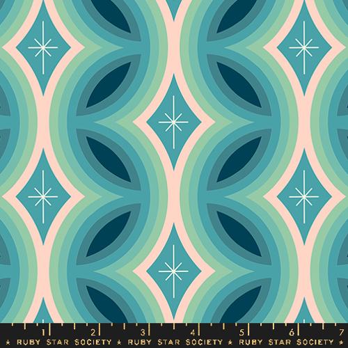 Ruby Star Society Juicy Rattan Geometrics Dark Turquoise Fabric