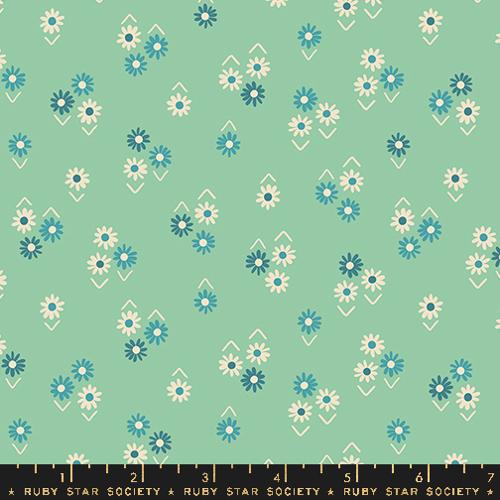 Ruby Star Society Juicy Ditsy Flowers Moss Fabric