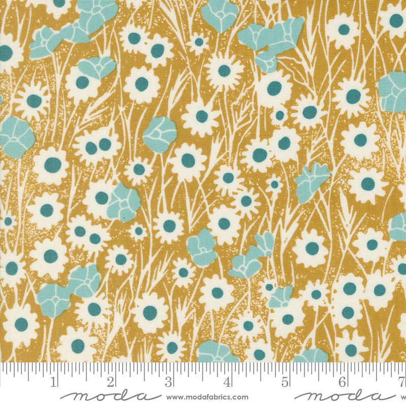 Moda Field Of Flowers Poppy Field Goldenrod Fabric