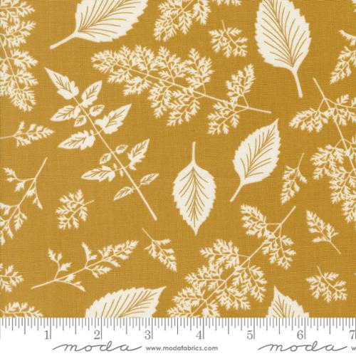 Moda Field Of Flowers Leaf Pattern Goldenrod Fabric