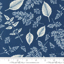 Moda Field Of Flowers Leaf Pattern Indigo Fabric