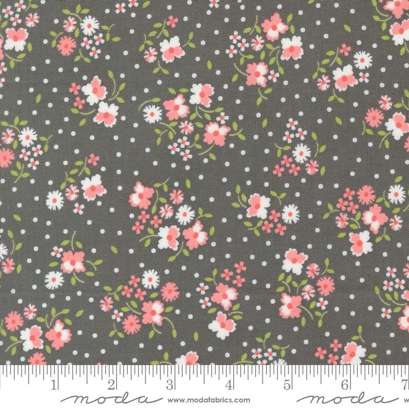 Moda Cali & Co Small Flower Dot Slate Fabric