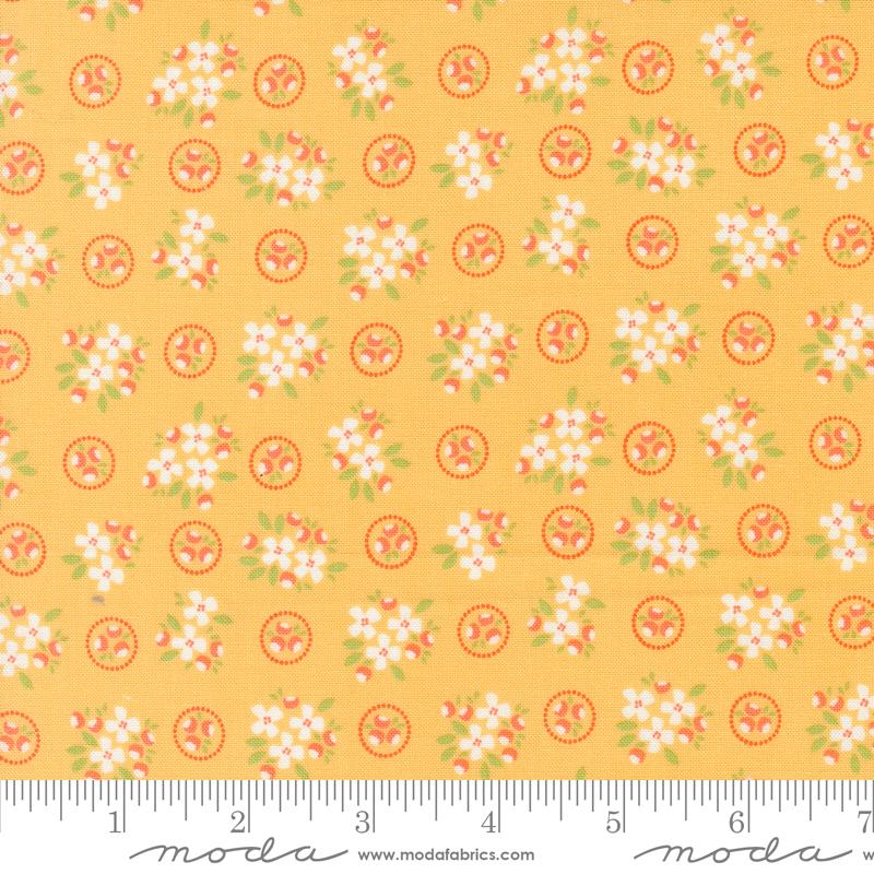 Moda Cali & Co Ring Around The Posie Goldenrod Fabric