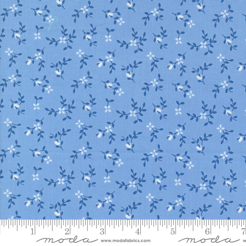 Moda Cali & Co Vine And Bud Sky Blue Fabric