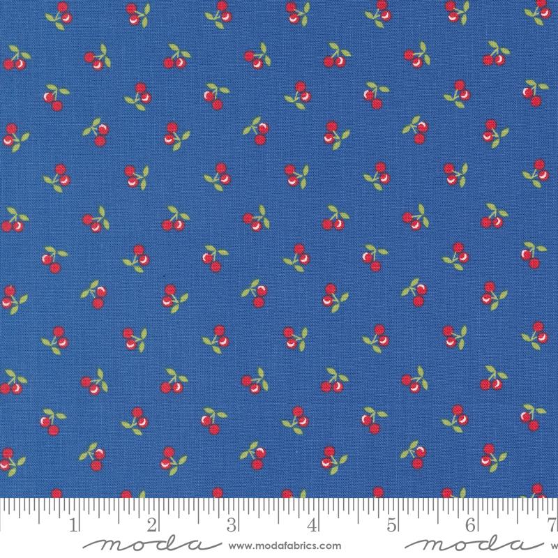 Moda Cali & Co Cherries Cobalt Fabric