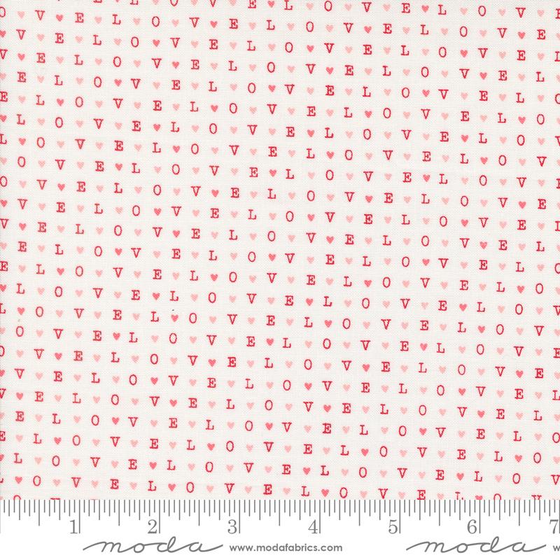 Moda Love Blooms LOVE Text Lace Fabric