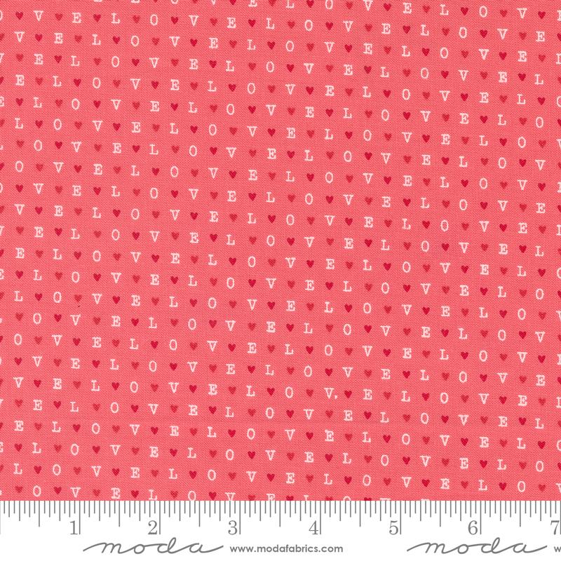 Moda Love Blooms LOVE Text Lipstick Fabric