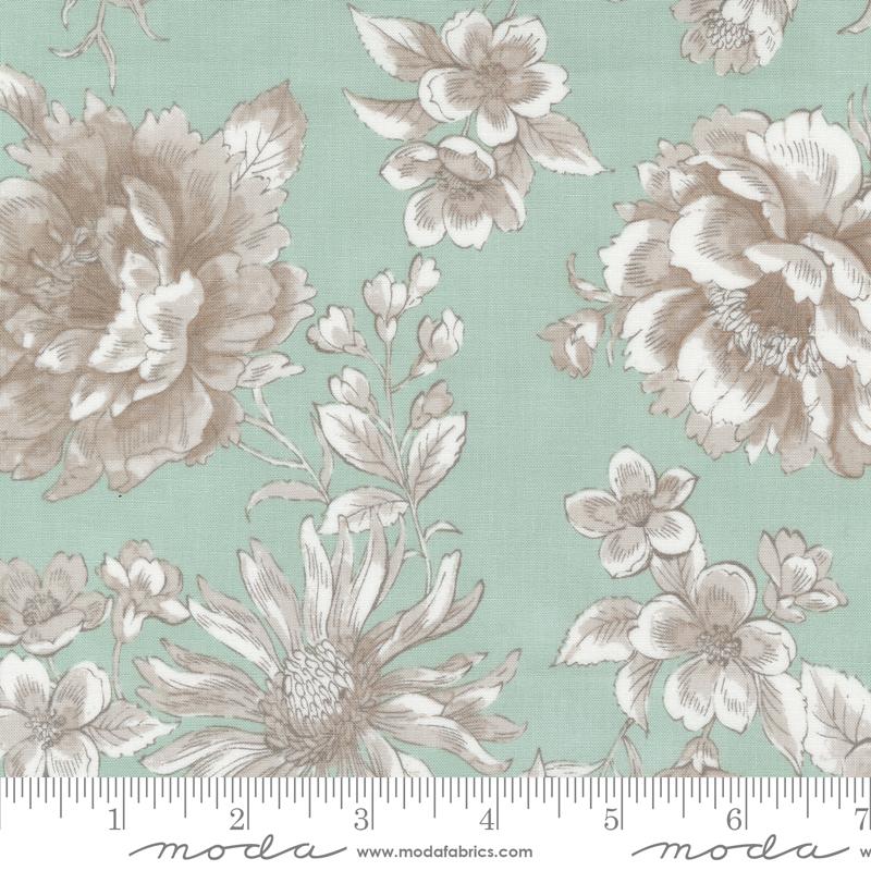 Moda Sandalwood Camellia Florals Eucalyptus Fabric