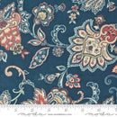 Moda Sandalwood Fleur Paisley Indigo Fabric