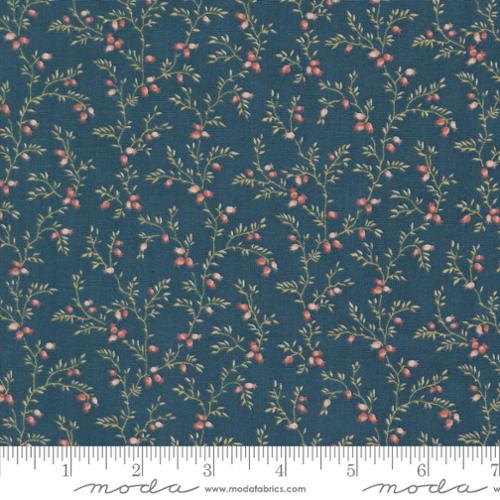 Moda Sandalwood Vine Berry Indigo Fabric