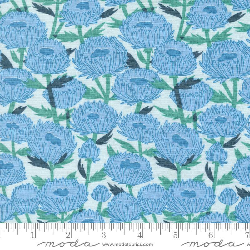 Moda Love Letter November Florals Lightest Blue Fabric