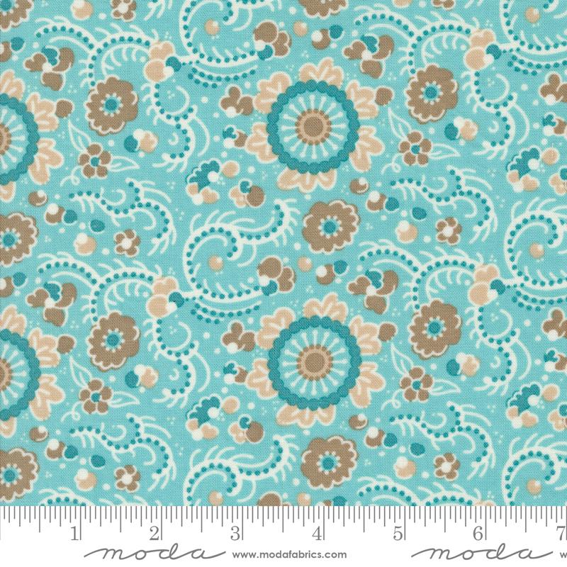 Moda Sunday Brunch Blintz Florals Mint Tea Fabric