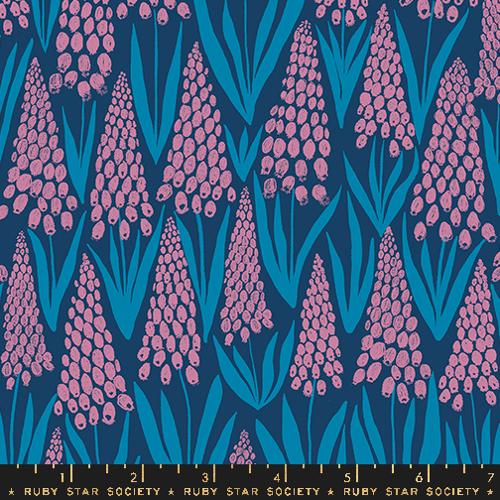 Ruby Star Society Endpaper Muscari Floral Bluebell Fabric