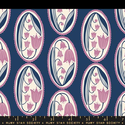 Ruby Star Society Endpaper Lily Of The Cameo Floral Bluebell Fabric