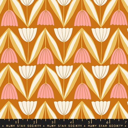 Ruby Star Society Endpaper Tulips Saddle Fabric