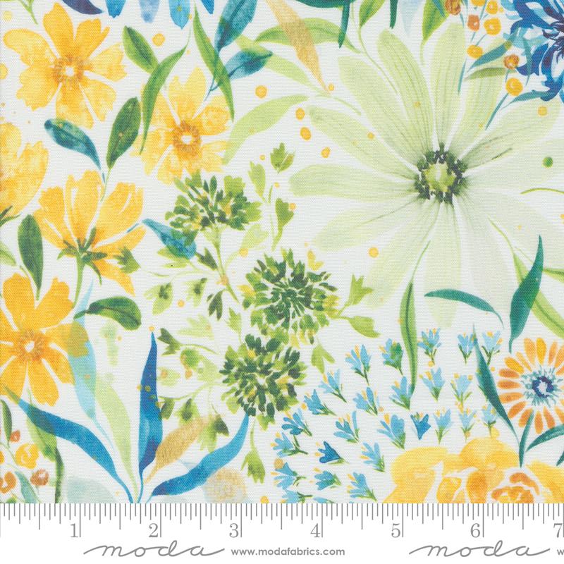 Moda Sunshine And Blue Skies Sunny Day Florals Cloud Fabric