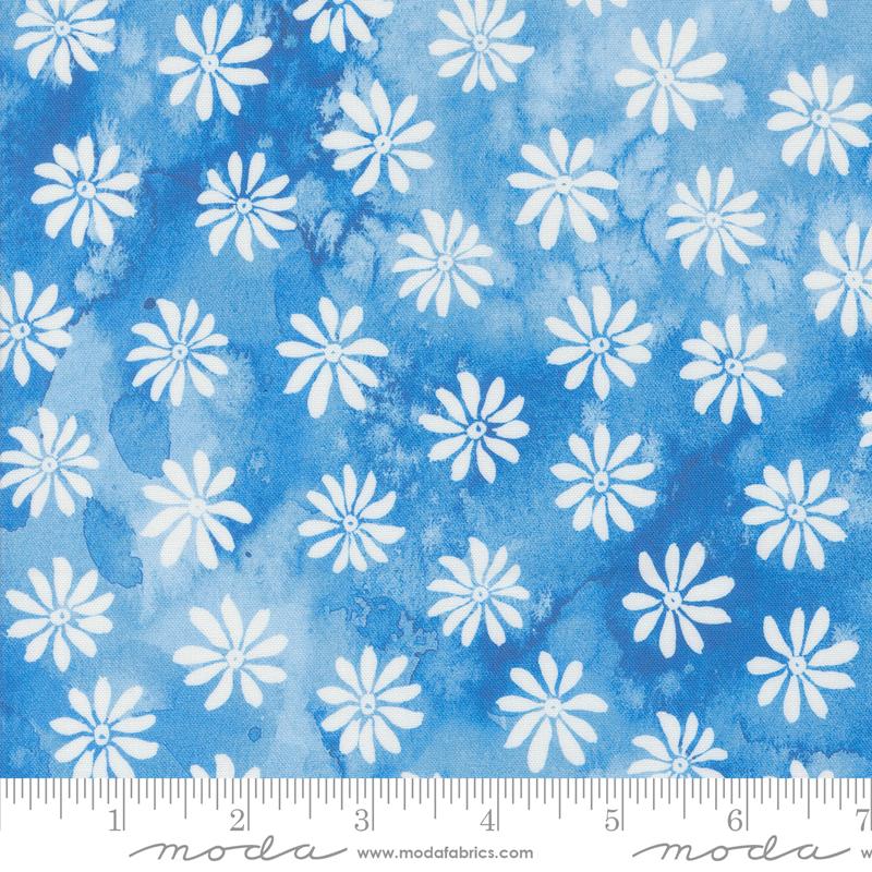 Moda Sunshine And Blue Skies Flower Shower Bluebell Fabric