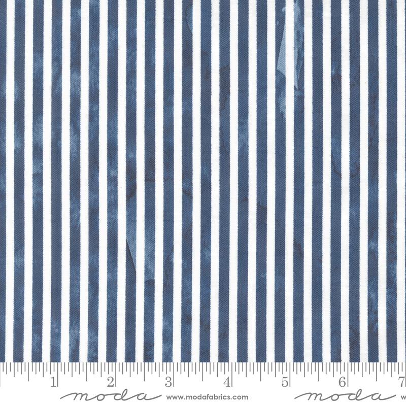 Moda Sunshine And Blue Skies Line Dance Stripe Indigo Fabric