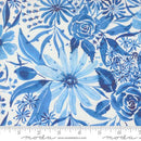 Moda Sunshine And Blue Skies True Blue Florals Water Canvas Fabric
