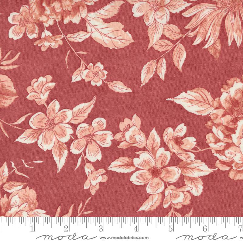 Moda Sandalwood Floral Rosewood Wide Back Fabric