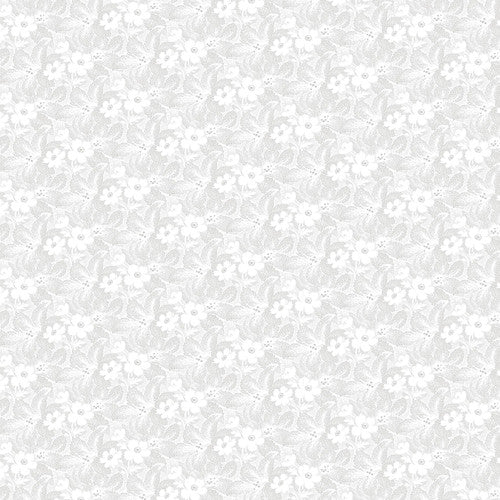 Studio E Cream And Sugar XI Fancy Floral White On White Fabric