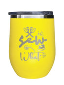 Sew What Yellow Tumbler From Fabric Fanatics