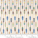 Moda On Lake Time Patterned Paddles Cloud White Fabric