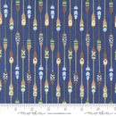 Moda On Lake Time Patterned Paddles Deep Water Fabric
