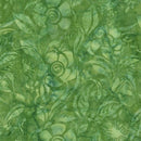 Island Batik Everlasting Floral Spun Green Lemongrass Fabric