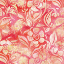 Island Batik Everlasting Floral Spun Pink Orange Fabric