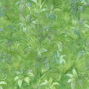 Island Batik Everlasting Lily Florals Green Pistachio Fabric