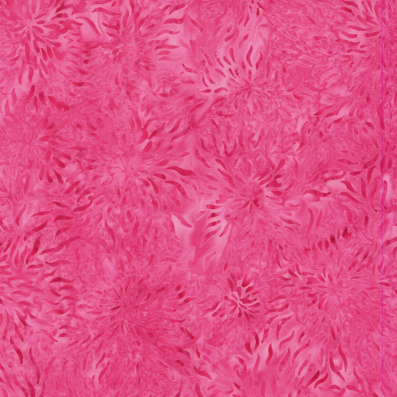 Island Batik Everlasting Starburst Pink Raspberry Fabric