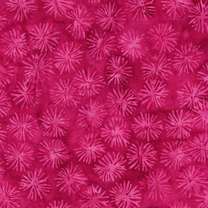 Island Batik Everlasting Dandelion Pink Raspberry Fabric