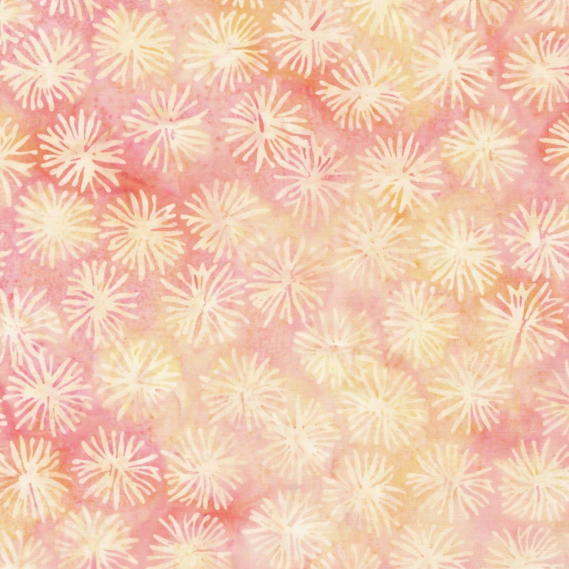 Island Batik Everlasting Dandelion Red Shell Fabric