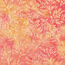 Island Batik Everlasting Sprigs Pink Orange Sunset Fabric
