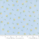 Moda On Lake Time Flowers On Shore Sky Blue Fabric
