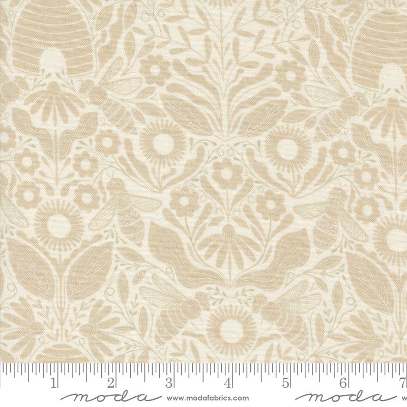 Moda Bee Garden Beehive Damask Porcelain Fabric