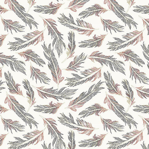 Studio E Fabrics Zooming Chickens Stitched Feather Off White Fabric